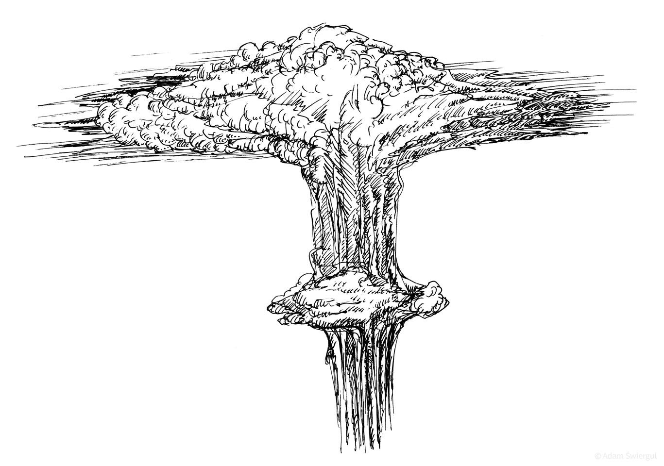 Cumulonimbus - rysunek, długopis